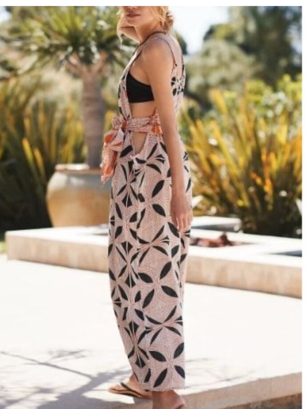 Anthropologie The Mason Tie-Front Boho Cover-Up Jumpsuit Sz small